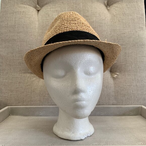 Banana Republic Packable Fedora Straw Hat Small/Medium adjustable - Picture 2 of 10